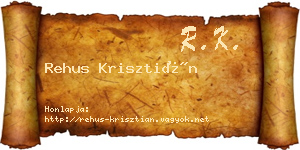 Rehus Krisztián névjegykártya